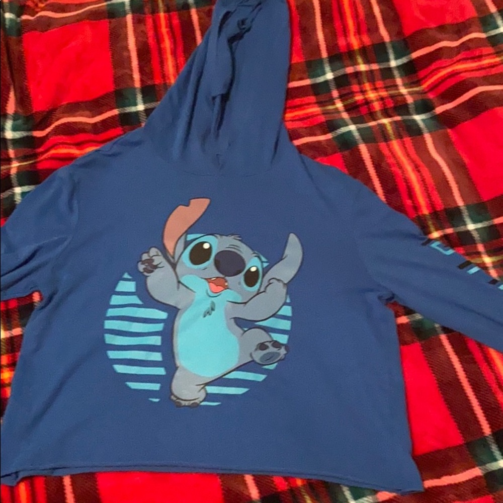 Stitch cropped hoodie